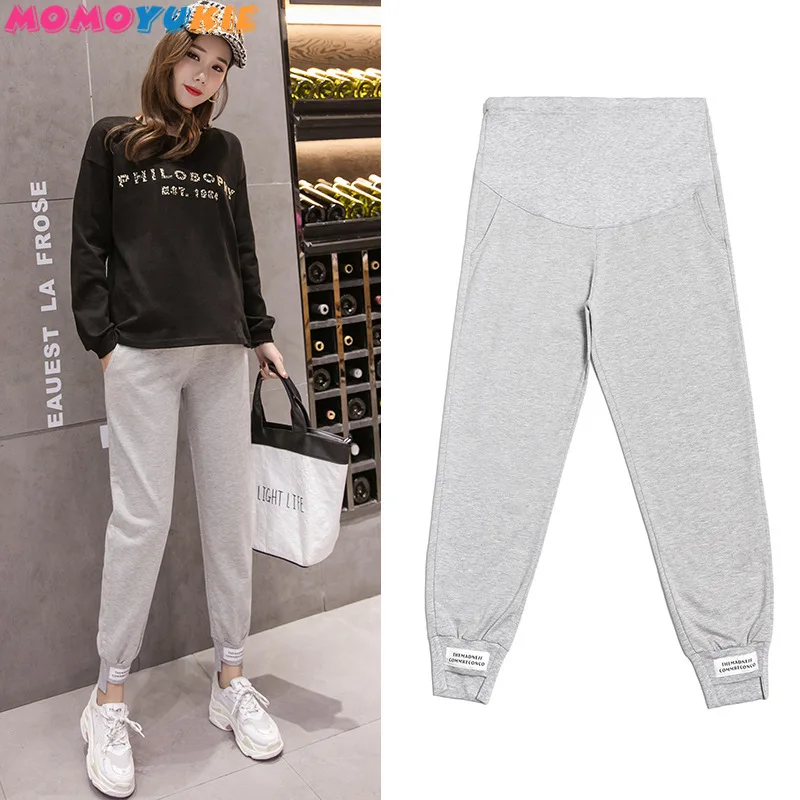 Pantalones deportivos informales para mujeres embarazadas, ropa de maternidad con cintura el&aacute;stica, harem, para primavera-2