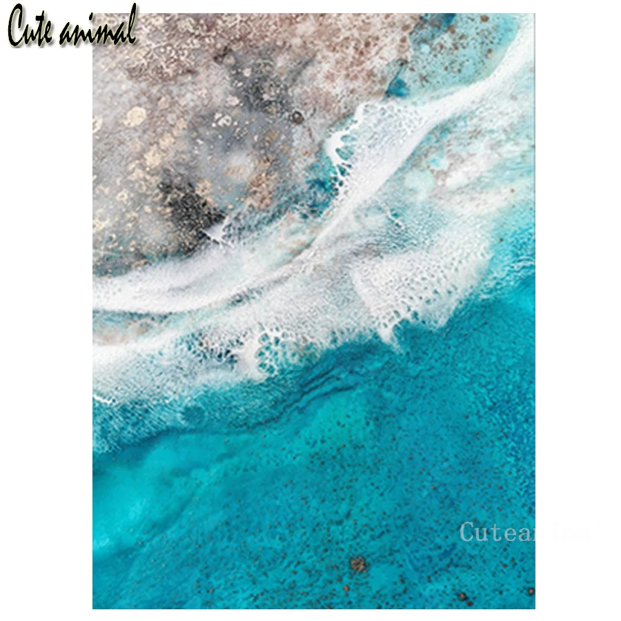 Алмазная живопись 5D &quotсделай сам&quot картина с изображением синего океана