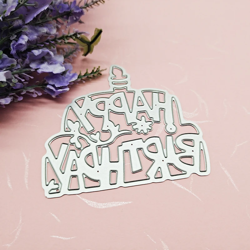 

New 2021 Happy Birthday Metal Cutting Dies Stencil Die Cut Scrapbooking Craft Stamps