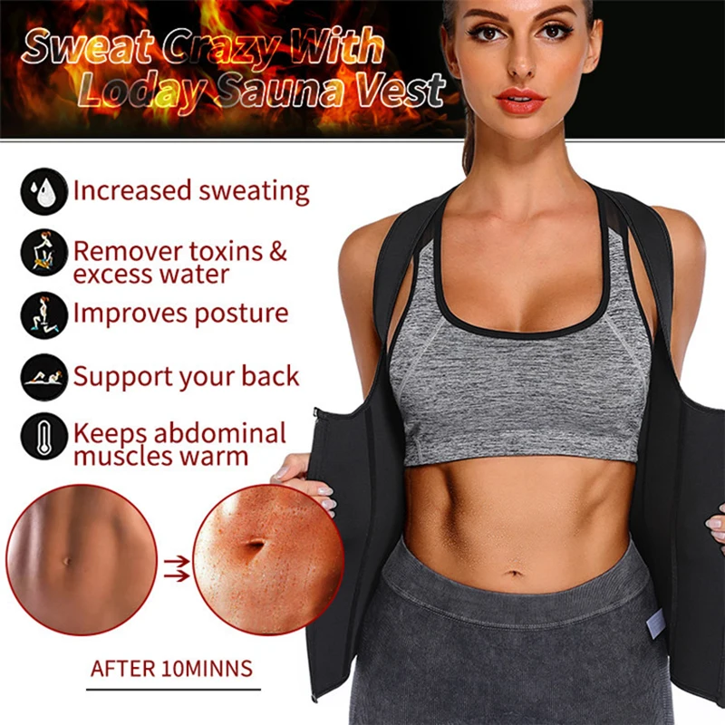 Women Waist Cinchers Corset Vest Double Zipper Belt Band Weight Loss Body Shaper Sweat Sauna Fat Burn Fitness Slimming