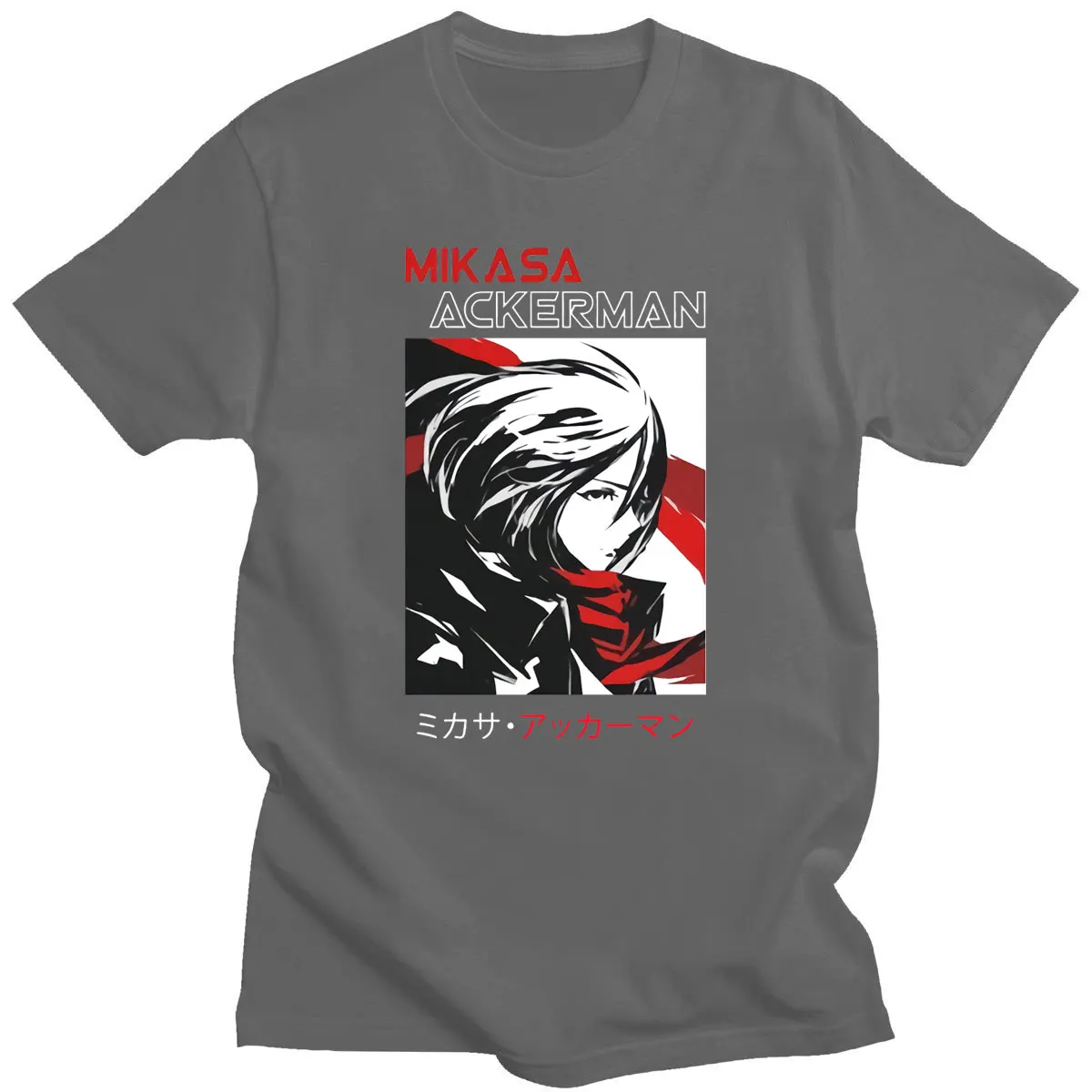 

Anime Fashion Attack on Titan Mikasa Ackerman Ulzzang Breathable Harajuku Crewneck Streetwear Manga T-shirt Aesthetic T Shirt