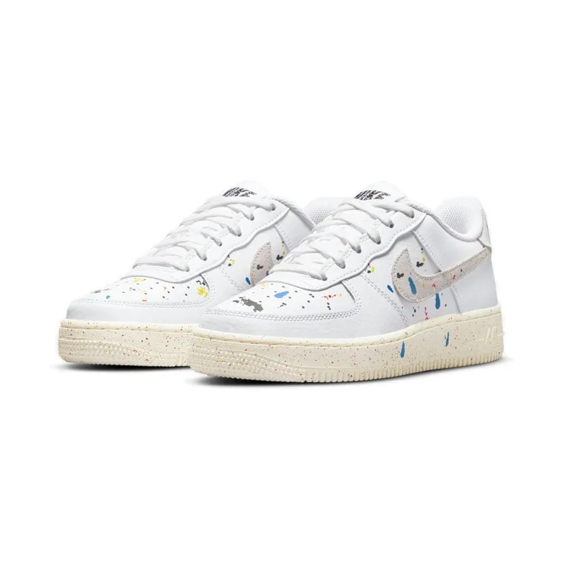 

Nike Air Force 1 AF1 GS pure white white blue sneakers women's shoes CN8533-100 DJ2598-100 38.5