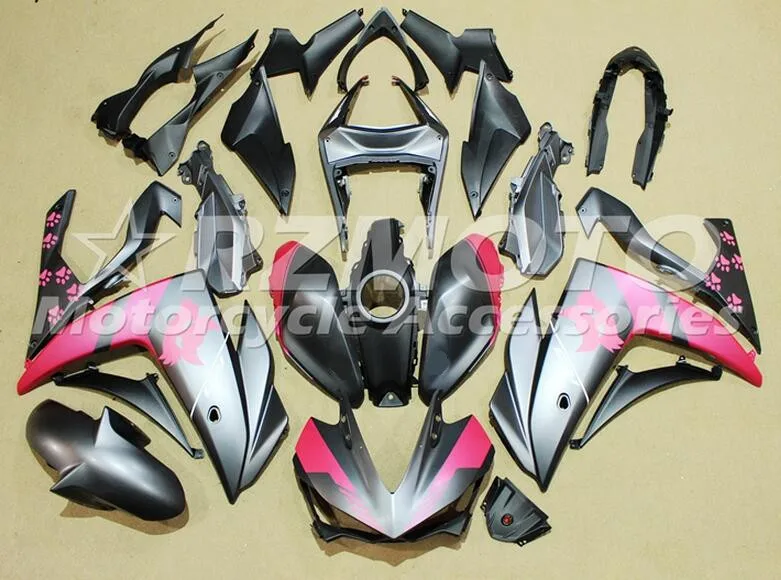 

New 2014 2015 2016 YZF R3 R25 ABS Injection Fairing Kit For Yamaha YZFR3 YZFR25 Complete Fairings Kits Cowling Matte black Pink