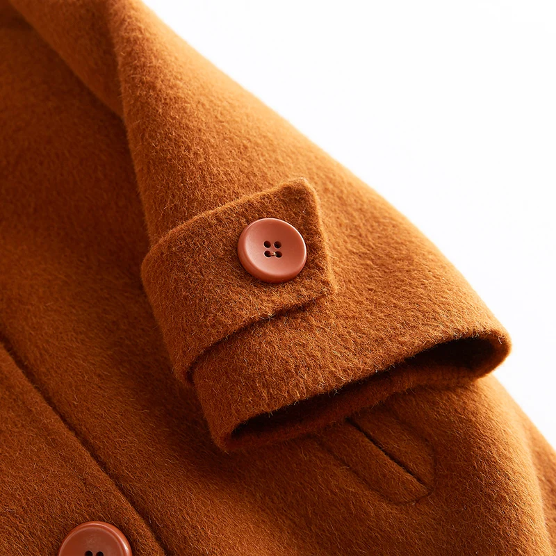 Новинка 2020 шерстяное Свободное пальто двустороннее длинный кашемировый костюм