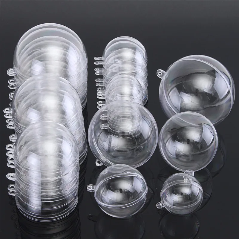 

50PCS/Set 40/50/60/70/80mm Clear Round Bath Bomb Mold Ball Sphere Plastic Fillable Bath Bomb Mold Mould Plastic Bathing DIY Tool