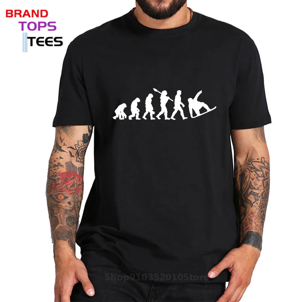 T Shirt Men Winter Boarding Tshirt Snowboarding Evolution T-shirt Snowboarder Sports Jump Freestyle Clothing