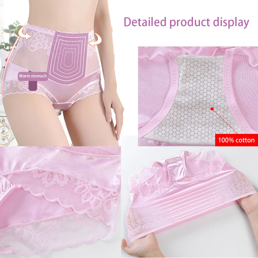 

High Waist Panties Women Underwear Sexy Lace Panties Women's close-fitting Female Underpants Seamless Briefs Knickers Mesh Flora
