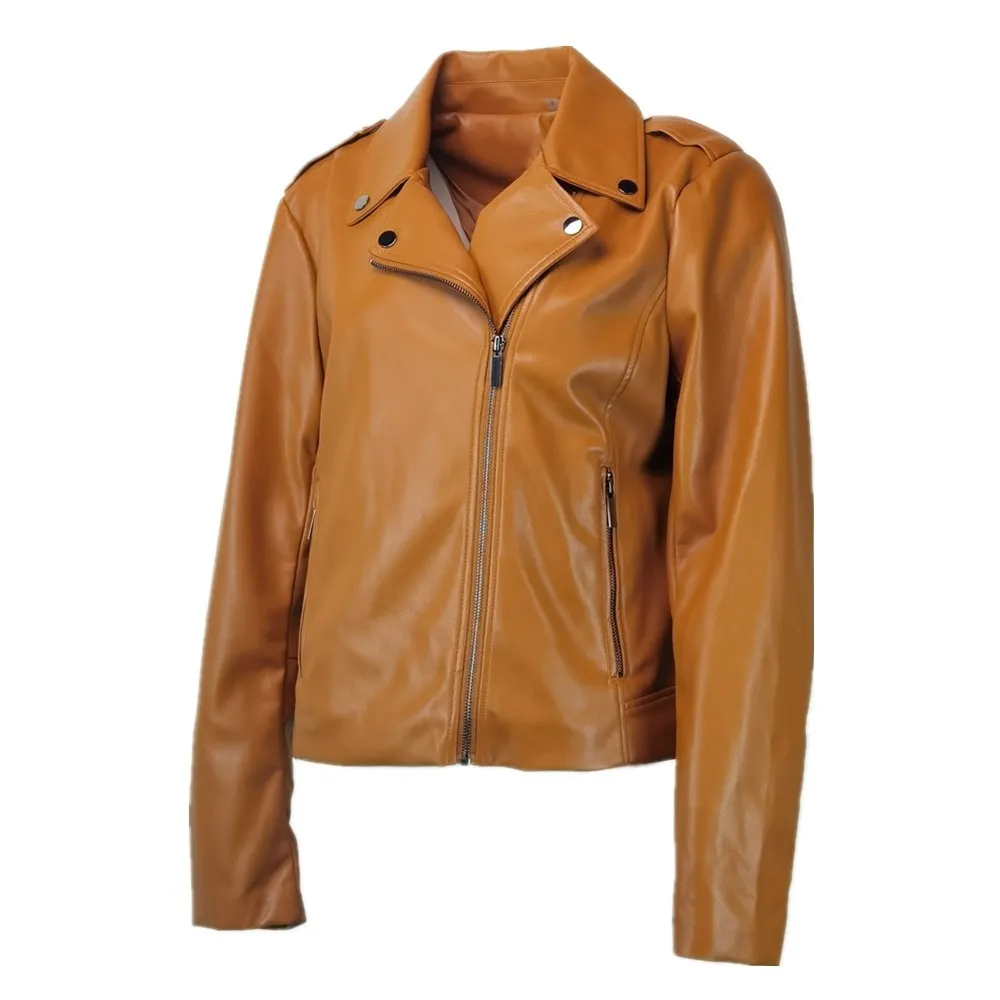 

Куртка из искусственной кожи, черная куркума, короткая, на молнии, в мотоциклетном стиле, Осень-зима, 2020