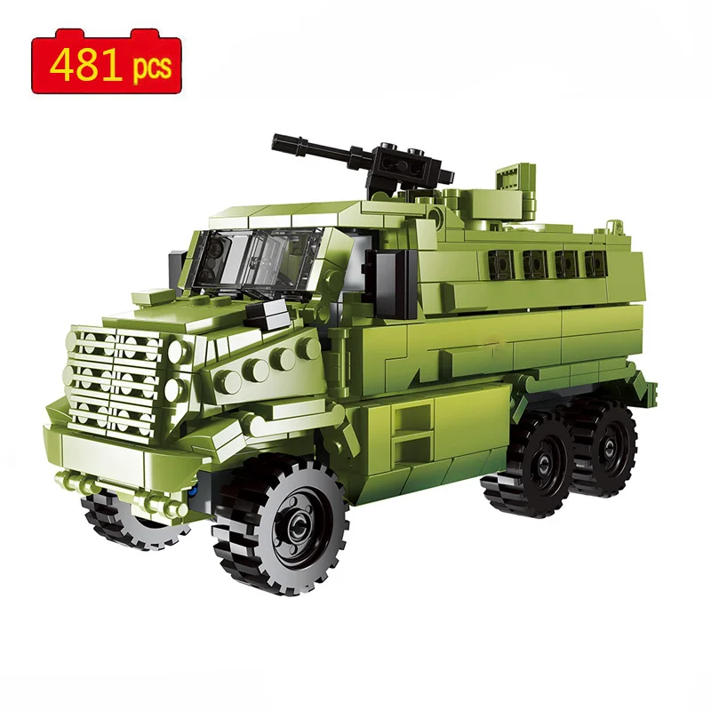 

Military Series WWII Russian Military Transport Truck Armored Vehicle Soldier SWAT Building Blocks Bricks Toys Gifts