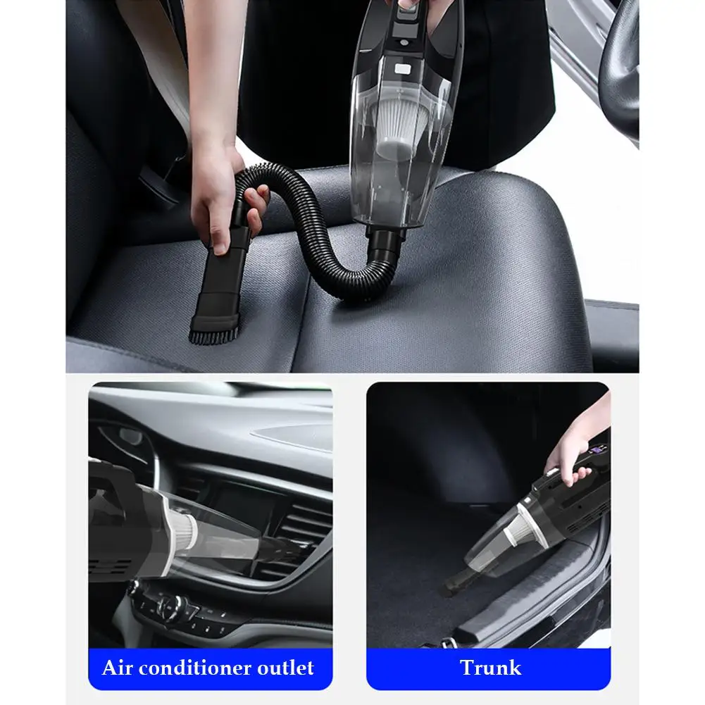 

120W Portable Car Vacuum Cleaner High Power Handheld Vacuum With Air Compressor Pump Car Interior Cleaning Tools For Home
