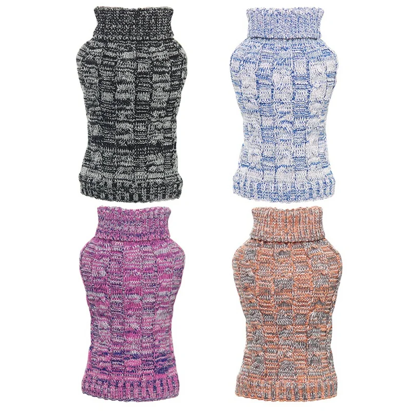

Pet Clothes Autumn Winter Warm Dog Knitted Clothing Cute Solid Color Puppy Sweater Pet Outfits for Small Medium Dogs