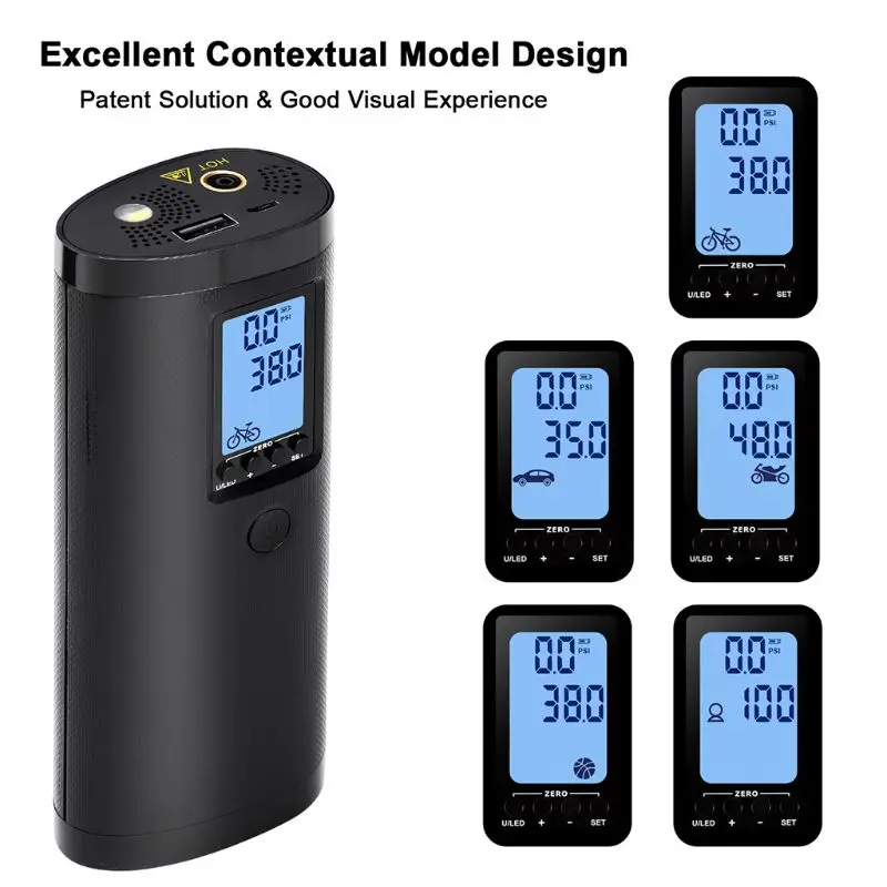 

Mini Portable Bike Smart Electric Inflator Multifunction Car Air Pressure Pump