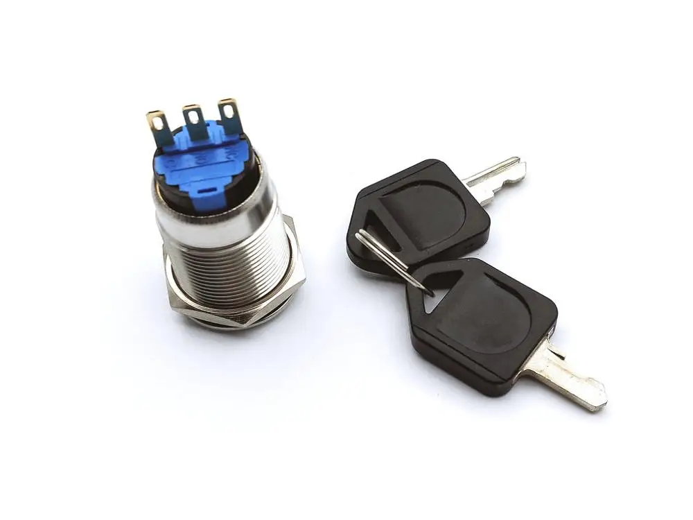 1 Набор 19 мм кнопочный переключатель кнопки блокировки плоский круглый