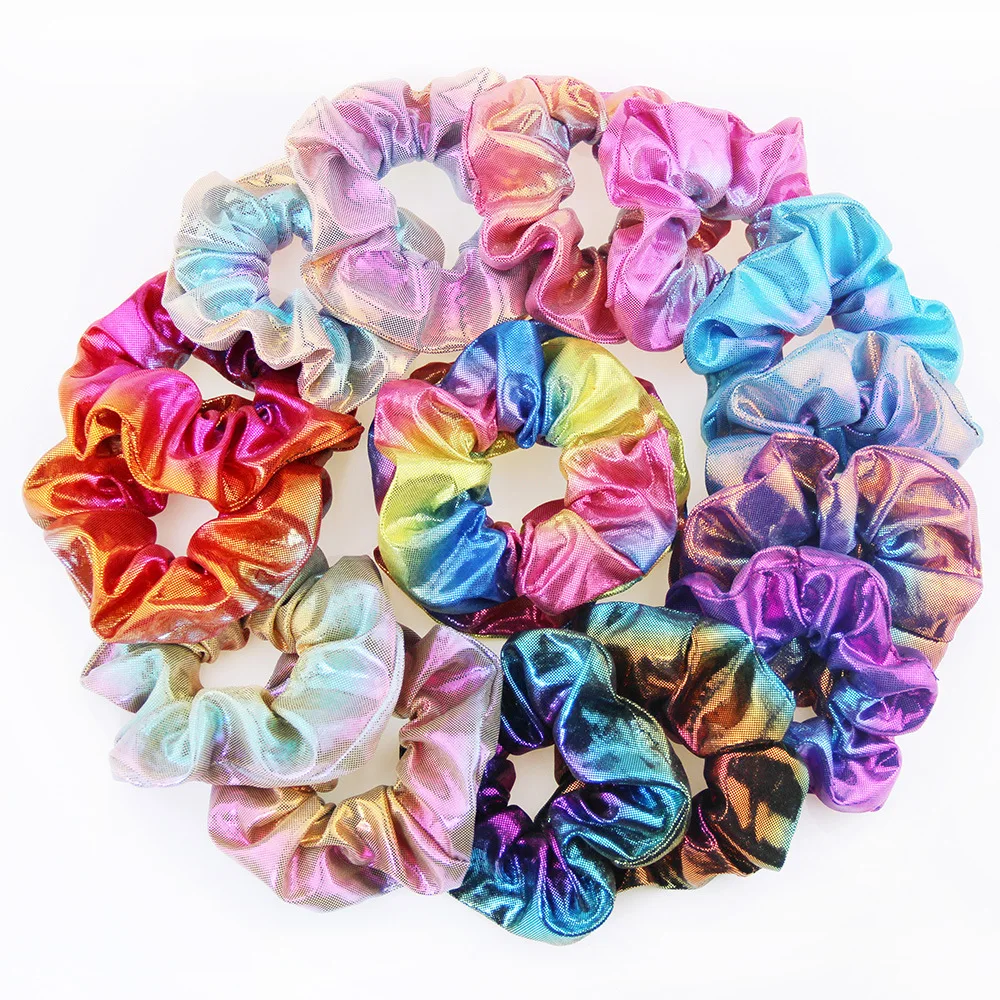 

2/8PCS Glitter Lady Hair Scrunchies Ring Elastic Hair Bands Pure Color Bobble Sports Dance Velvet Soft Charm Scrunchie Hairband