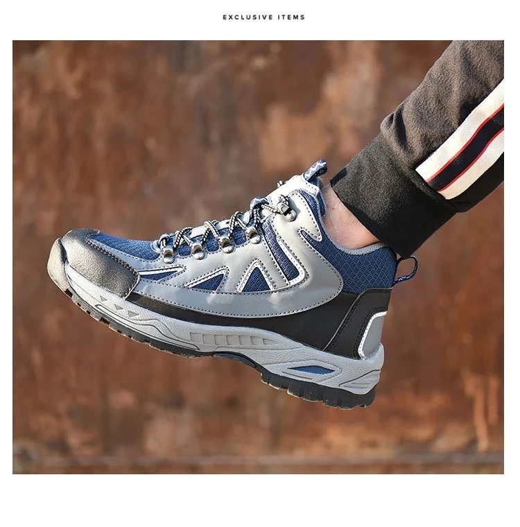 Dropshipping Big Size Night work Reflection Anti-smashing Anti-pirecing Lightweight Breathable Mesh Steel Toe Men Safety Shoes