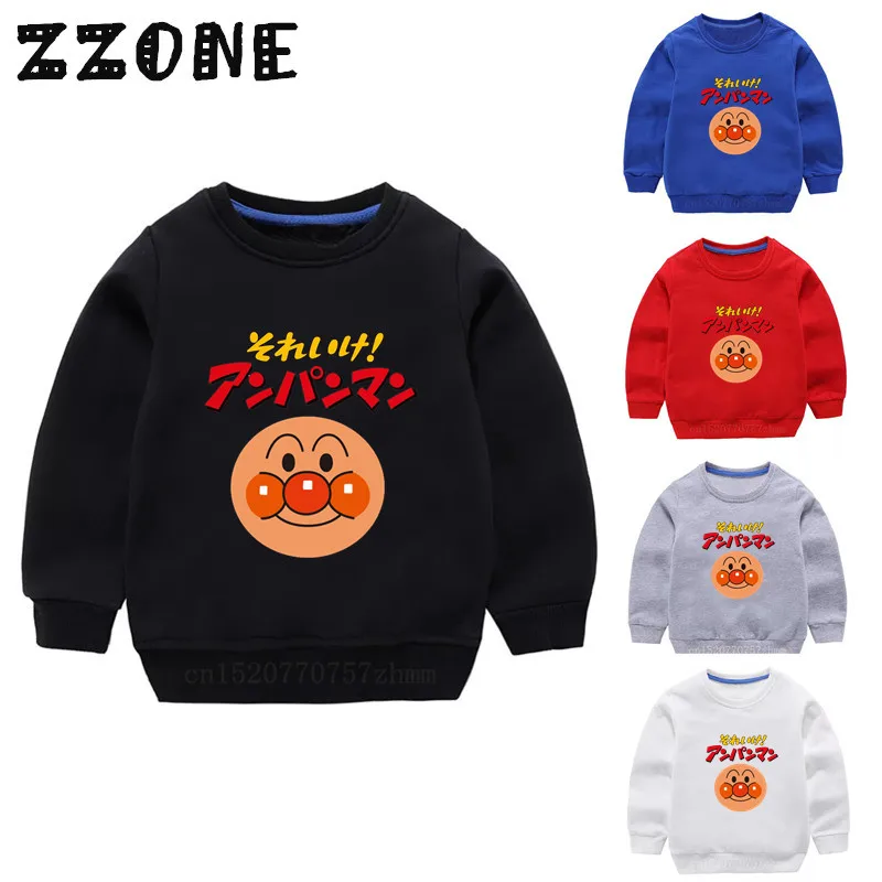 Детские толстовки с капюшоном Anpanman With Baikinman Мультяшные детский хлопковый пуловер