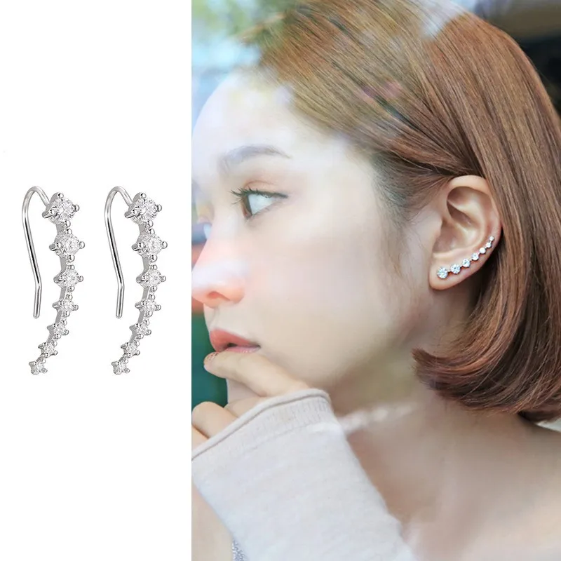 Женские серьги-гвоздики Flyleaf из стерлингового серебра 925 пробы с фианитами