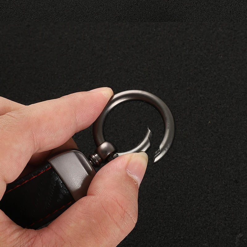 Кожаный Автомобильный Брелок вращающийся на 360 градусов подковообразный брелок