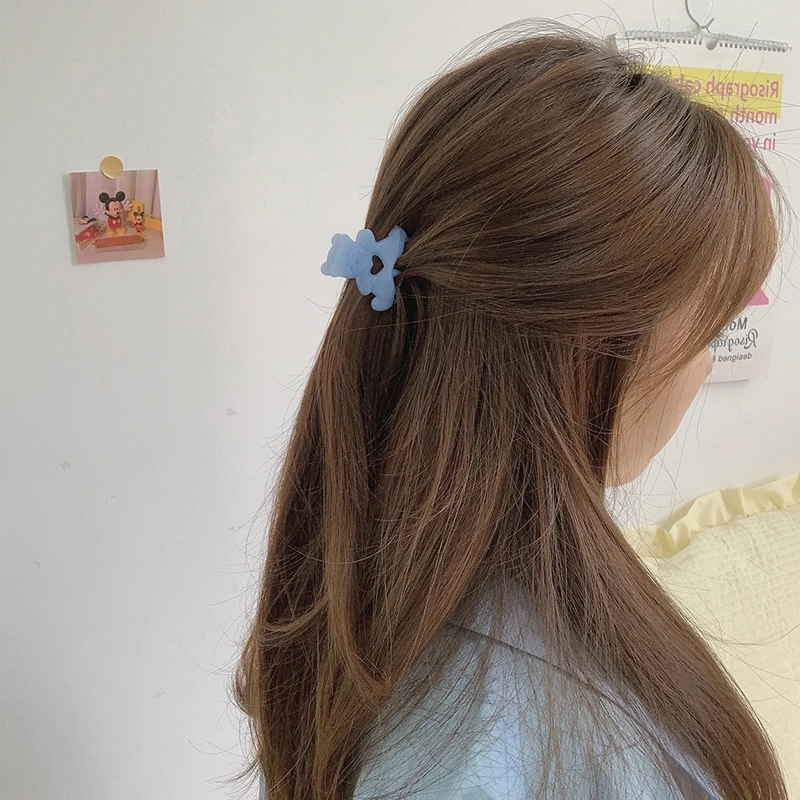 

1PC Hot Korean Kawaii Bear Hair Clip Claw Clamp For Women Girls Kids Hairpin Crab Headband Hair Washface Accessories Headwear