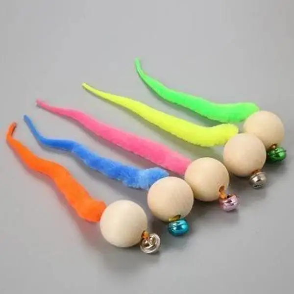 Wiggly мячи для кошек колокольчик игрушки новинка жевательные деревянный мяч с