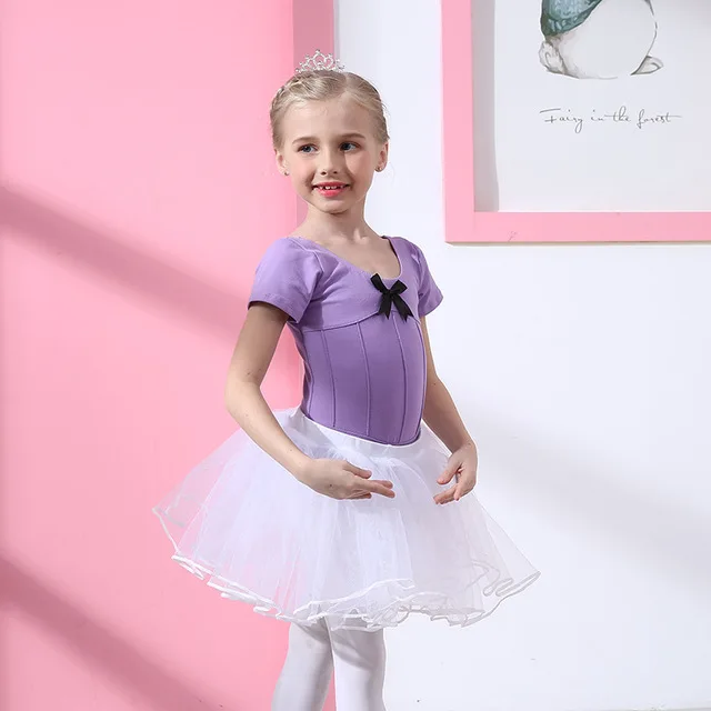 Модный детский балетный костюм для танцев юбка-пачка тренировочный из двух