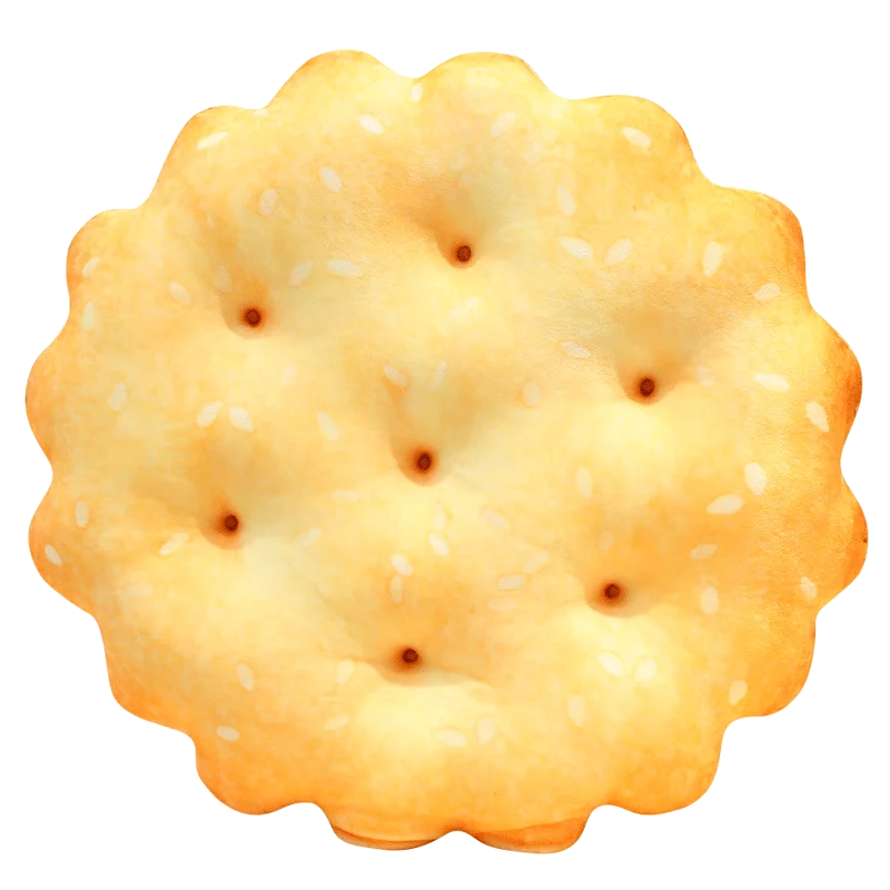 

Creative Biscuits Plush Pillow Round Shape Square Sesame Plain Cookie Lifelike Food Snack Cushion Plushie Props 3 Kinds