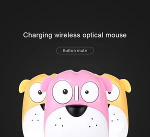 Симпатичная беспроводная мышь 3D мультяшный Щенок дизайн Mini Mause USB оптическая ПК офисная игровая мышь перезаряжаемая для настольного ноутбука геймера