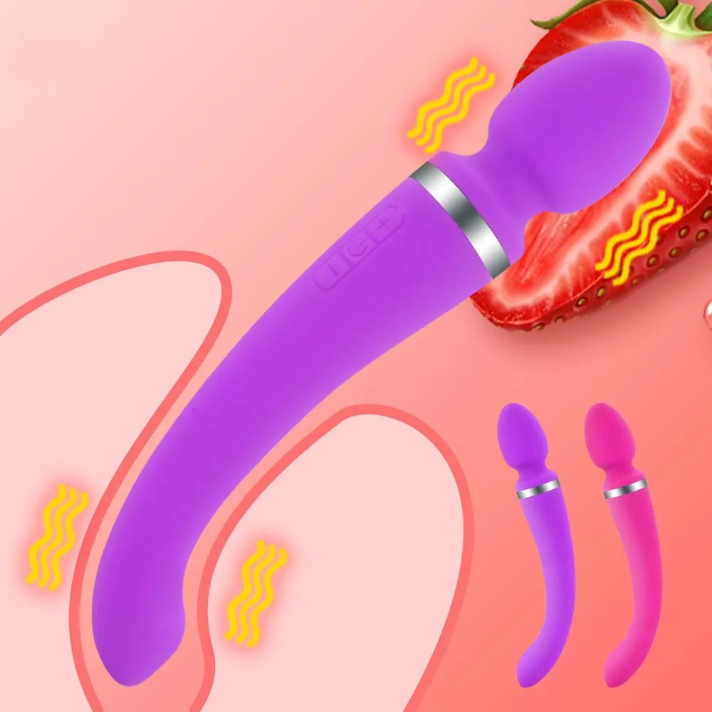 Фаллоимитатор мощный двойной вибратор 10 режимов интимные игрушки для взрослых