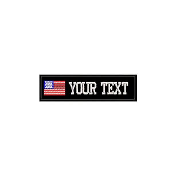 America flag Rectangular 1 line custom Embroidered Name hook onpatch US brazil French UK country flag personalized flag for jacket,bag,coat - Цвет: America flag