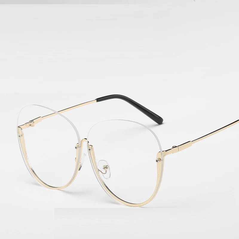 Очки без рамки Половина плоский оптический микроскоп солнцезащитные очки с