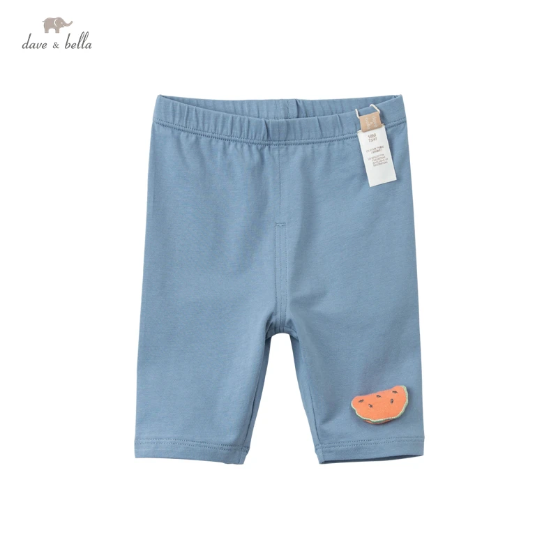 

DBZ17546 dave bella summer baby girls fashion cartoon pants children calf length kids pants infant toddler trousers