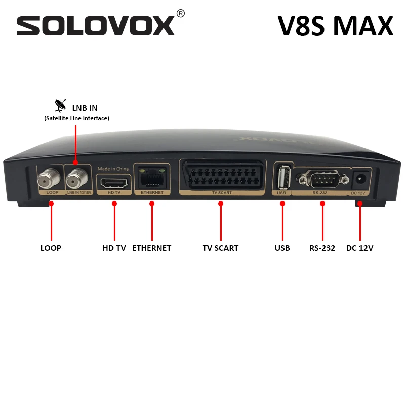 Спутниковый ТВ приемник SOLOVOX 2020 V8S MAX FHD ALI3521 с поддержкой USB WiFi YOUTUBE Xtream H265 STB декодер