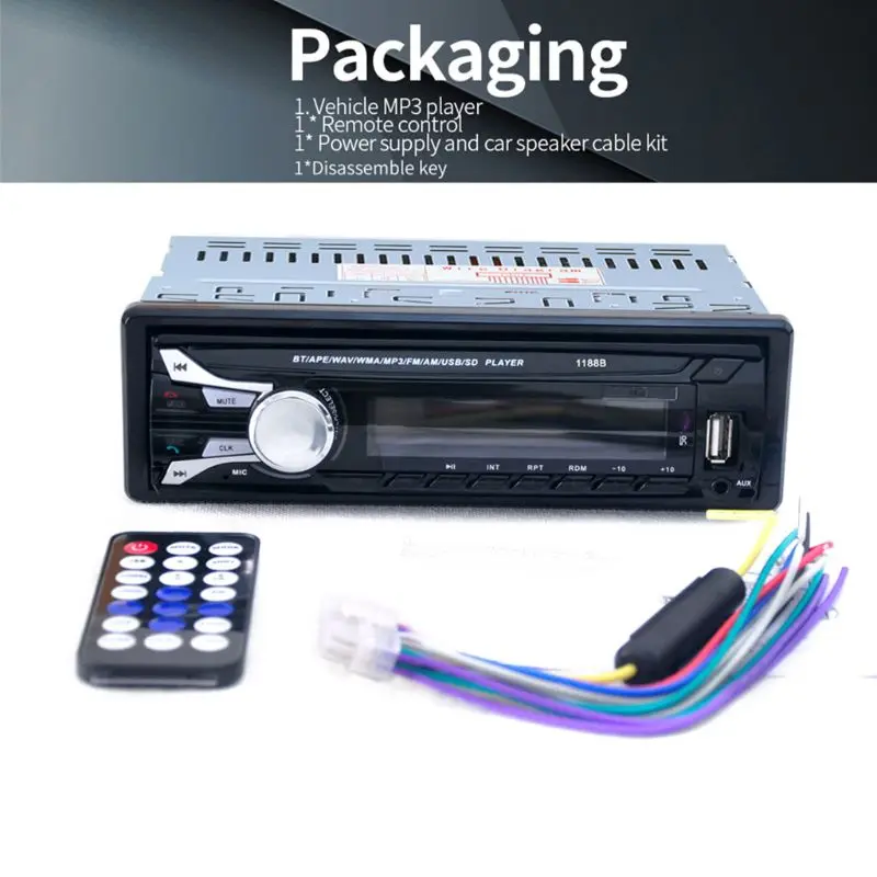 1188B Bluetooth-compatible Car Stereo 1Din Player With Phone Holder In-Dash Fm | Автомобили и мотоциклы