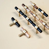 Brass Horn Black White Random Texture Drawer Pulls Cabinet Knobs Kitchen Door Handles for Furniture Hardware Accessories