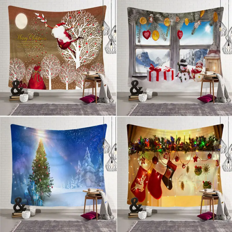 Рождественский гобелен праздник настенный орнамент для украшения дома пляжные