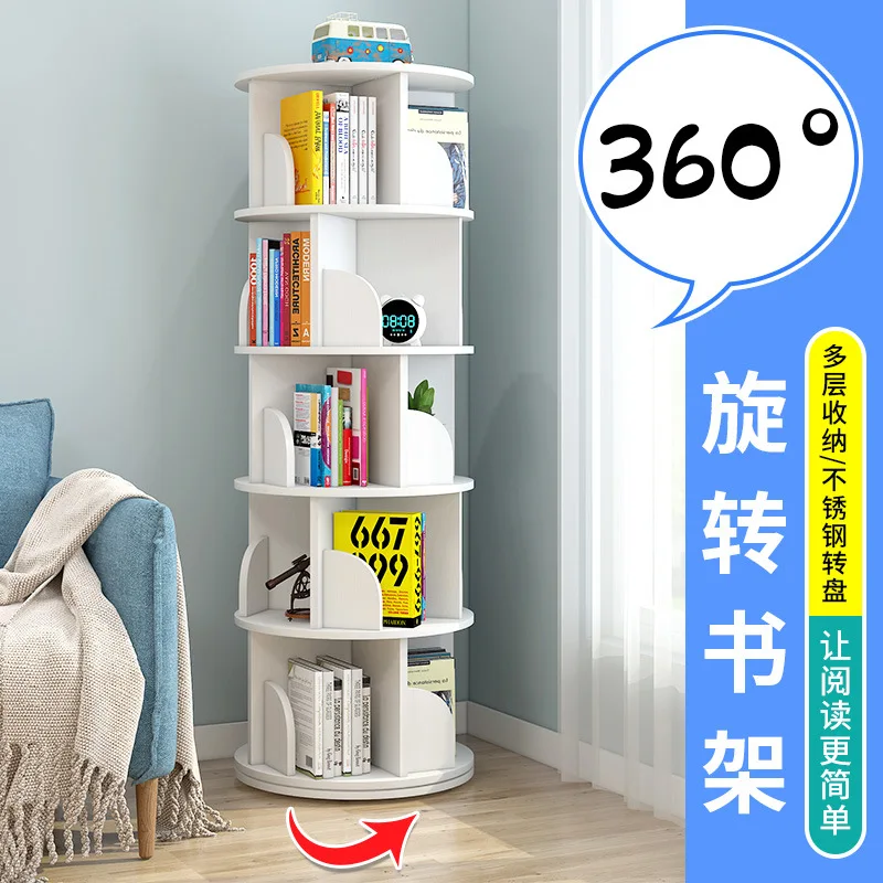 

New Rotating Bookshelf Storage Rack Simple Floor Student Creative Storage Bookcase Magazine Rack Bookcases Furniture Book Case