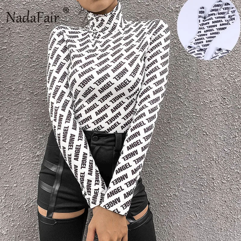 Женский укороченный Топ с длинным рукавом и принтом в виде Nadafair короткая женская