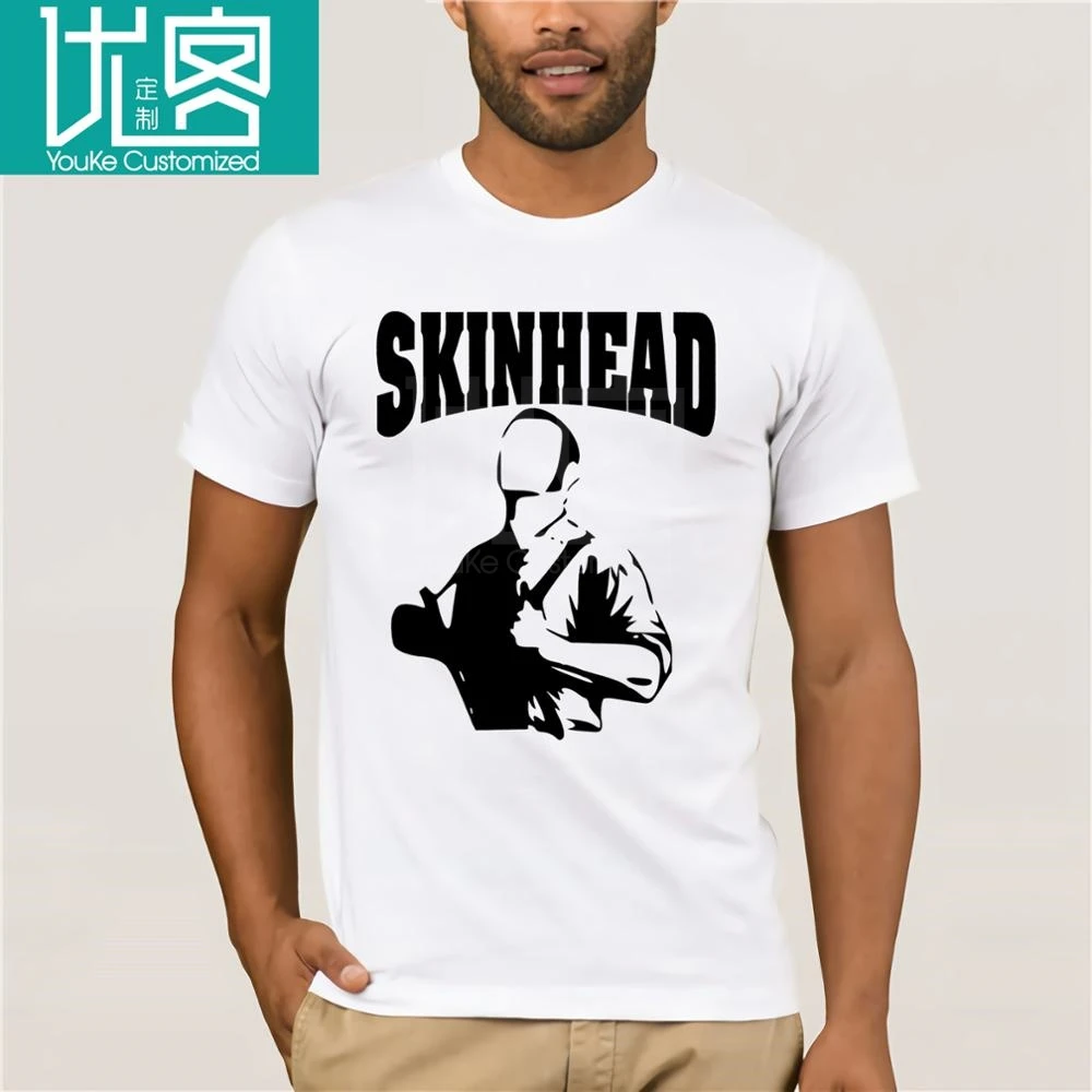 Мужская футболка с принтом Skinhead подтяжками Молодежный культ для фитнеса