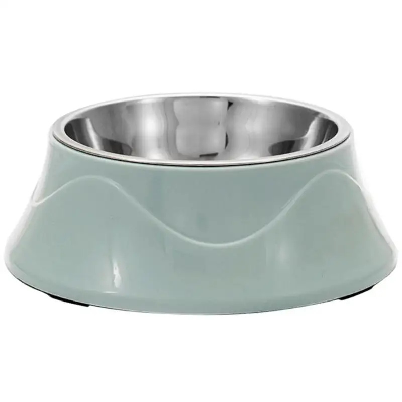 Blue Stainless Steel Non-Slip Double Dog Bowls Food Drinking Water Feeder Pets Supply Dog Pet Feeding Bowl Supplies - Цвет: Blue