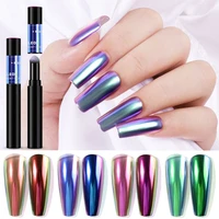 magic mirror nail powder cushion pen nail glitter holographic laser effect solid chrome pigments design manicure accessories