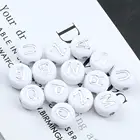 4x7 мм 100 шт. 26 букв алфавита белого цвета Акриловые Бусины Серебряного Цвет письмо Круглый Свободные Spacer Бусины для изготовления ювелирных изделий Diy Детский браслет