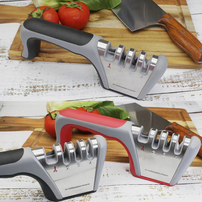 Knife Sharpener 4 Stages Professional Whetstone Tungsten Ceramic Diamond Sharpening Stone Spyderco Grinder Kitchen Accessories | Дом и сад