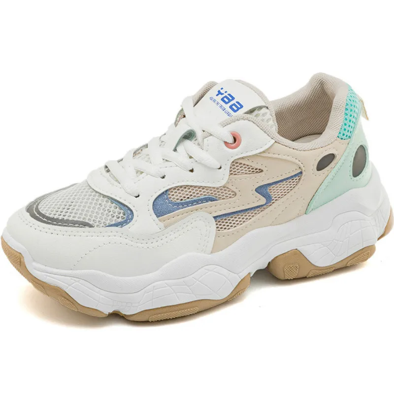 

2019 Spring Casual Shoes Woman Lace Up Round Toe Vulcanize Shoes Platform Sneakers Student Bottom Comfortable Flats H1-05