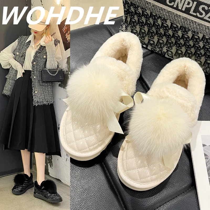 

Женские ботильоны WOHDHE в стиле панк, теплые ботинки с круглым носком, без застежки, на массивном каблуке, модная выразительная обувь с меховы...