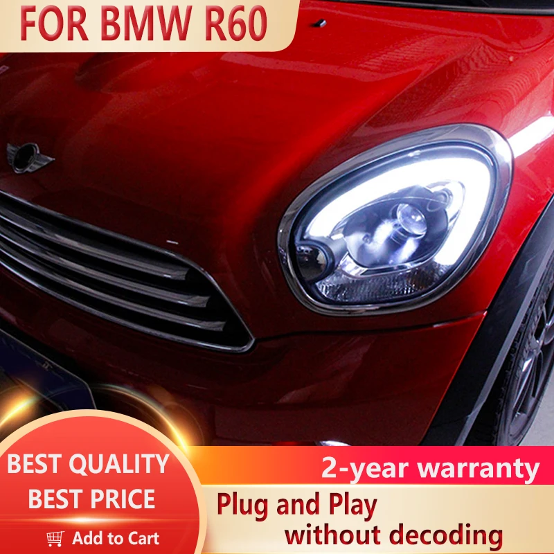 

Car Styling For BMW mini R60 headlights 2007-2016 head lamp led DRL front Bi-Xenon Lens Double Beam