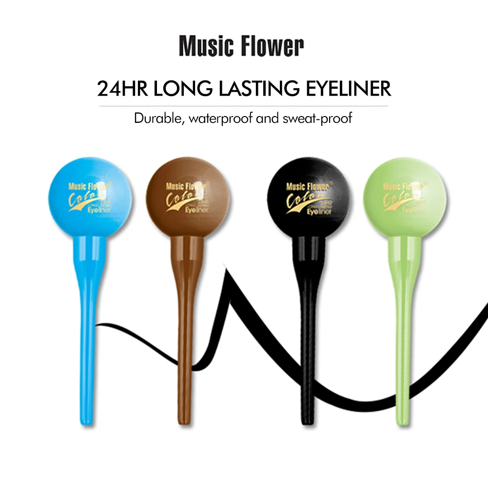 

Music Flower 4 Colors Waterproof Eyeliner Make Up Beauty Comestics Long-lasting Eye Liner Pencil Makeup Tools for eyeshadow