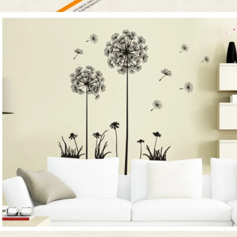1 шт. 70*50 см креативный Декор Одуванчик цветок Съемная роспись в спальню Искусство