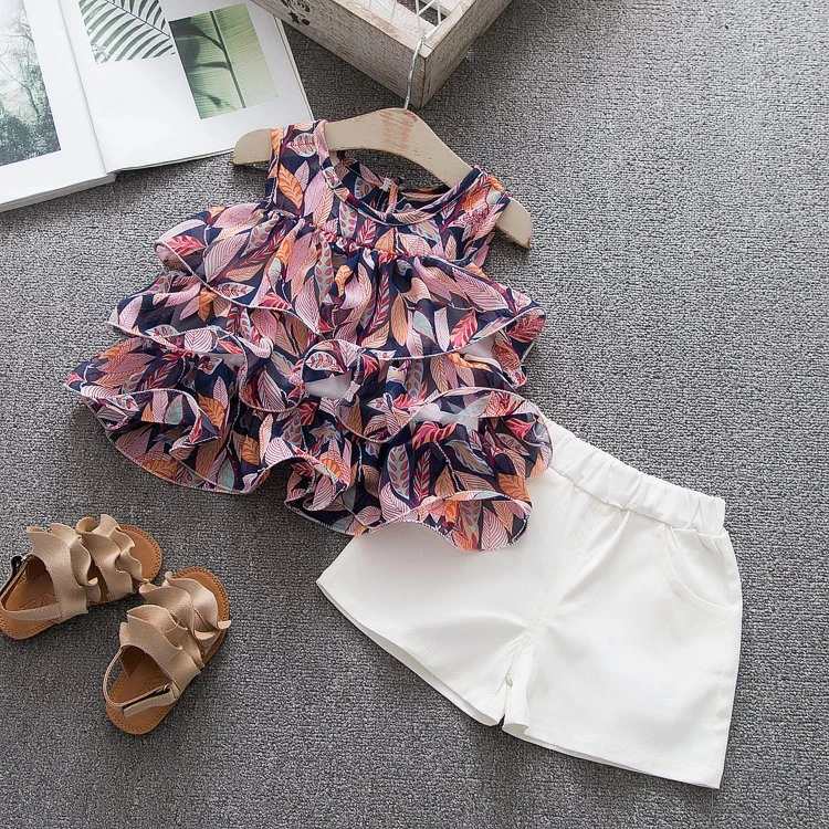 Комплекты одежды для маленьких девочек Сезон лето Детская мода хлопок повязка на