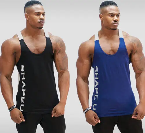 

Summer New Hot Bodybuilding Fitness Singlets Muscle Vest For Men Tee basketball jersey Solid Gym Men Stringer Tank Tops