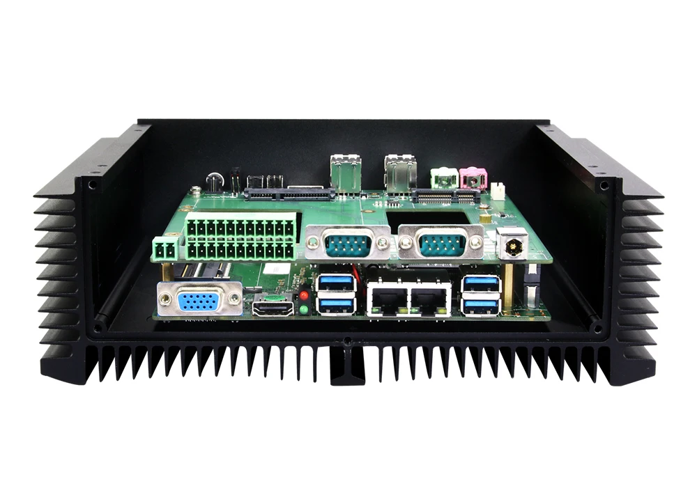 HLY безвентиляторный промышленный Мини ПК Core i5 8350U 7200U i7 7500U 2* LAN 2* RS232 8* USB микро компьютер Linux Windows 10 7 Wifi HDMI VGA